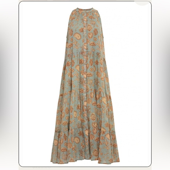 Carolina K Kaftan - coral / shell / mint EUC - Picture 2 of 7